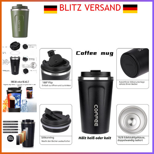 Edelstahl reisebecher 13oz - reisebecher,