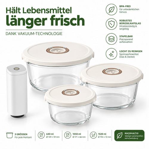 Frischhaltedosen glas vakuum - frischhaltedosen,
