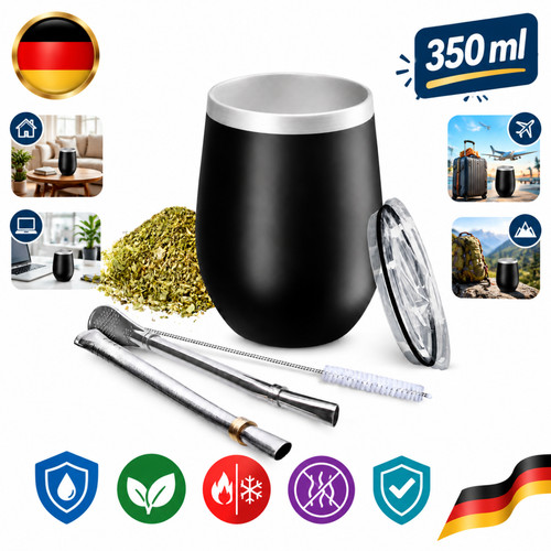 Edelstahl reisebecher 12oz - edelstahl,